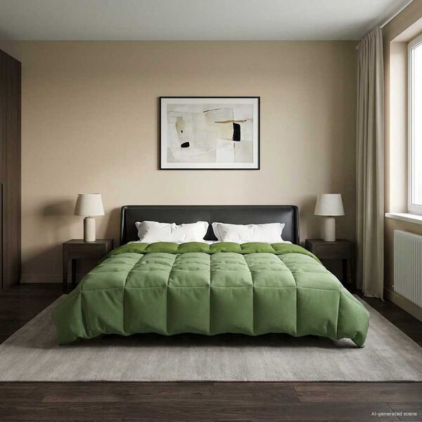 vidaXL Vetrar s&aelig;ng S&iacute;&eth;la&eth; Gr&aelig;nn 200 x 200 cm M&iacute;kr&oacute;f&iacute;ber