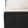 vidaXL 8 stykki garðsófasett með púðum Black Poly Rattan Acacia