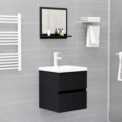 804554 vidaXL Bathroom Mirror Black 40x10,5x37 cm Chipboard