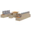 vidaXL Gar&eth;s&oacute;fa sett me&eth; p&uacute;&eth;i 10 pcs Beige og lj&oacute;sgr&aacute;r