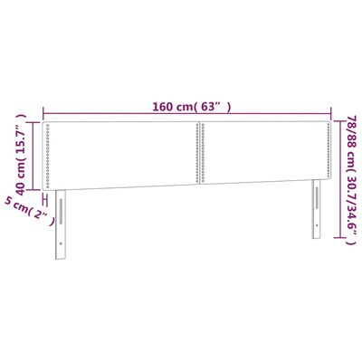 vidaXL Höfðagaflar 2 stk. 80x5x78/88 cm Ljósgrátt Efni