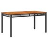 vidaXL Gar&eth;bor&eth; Svart 140x80x75 cm P&oacute;l&yacute;rattan og Akas&iacute;uvi&eth;ur