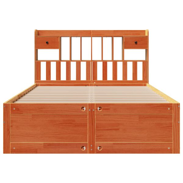 vidaXL R&uacute;mgrind me&eth; B&oacute;kahillu &aacute;n D&yacute;nu Vaxbr&uacute;nn 140x190cm Gegnheil Fura