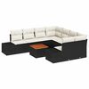 vidaXL Gar&eth;s&oacute;fa sett me&eth; p&uacute;&eth;i 9 pcs Svartur p&oacute;l&yacute;rattan