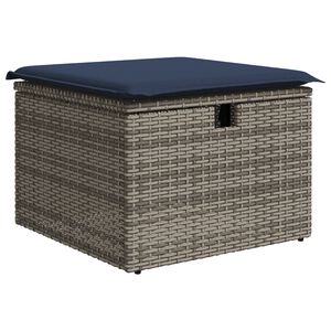 vidaXL Gar&eth;bor&eth; me&eth; sessu Gr&aacute;r 55x55x37 cm P&oacute;l&yacute;rattan