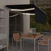 vidaXL Handvirk &Uacute;tdraganleg Mark&iacute;sa me&eth; Blindu/LED 4x3m Reykgr&aacute;