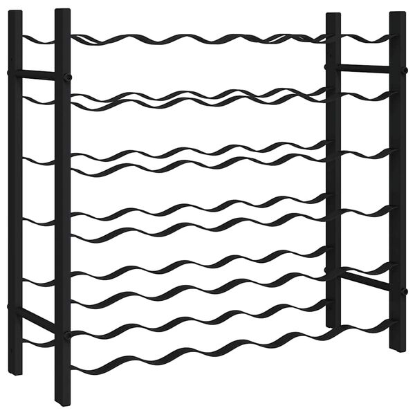 vidaXL V&iacute;nrekki fyrir 36 Fl&ouml;skur Svart J&aacute;rn