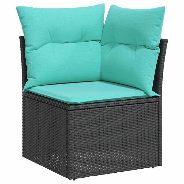 vidaXL 8 stykki gar&eth;s&oacute;fasett me&eth; p&uacute;&eth;um Grey Poly Rattan Acacia