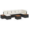 vidaXL Gar&eth;s&oacute;fa sett me&eth; kodda 8 pcs Svartur Poly rattan