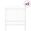 vidaXL Gar&eth;hefti 5 pcs Hv&iacute;tt 170 x 215 cm Dufth&uacute;&eth;a&eth; st&aacute;l