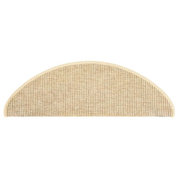 vidaXL Stigamottur 15 stk 65x21x4 cm lj&oacute;sbeige h&aacute;lfhringlaga st&oacute;rar