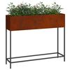 vidaXL Upphleypt gar&eth;gr&oacute;&eth;urpottur Rusty 100 x 26 x 82 cm Ve&eth;ra&eth; st&aacute;l