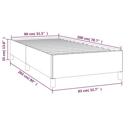 vidaXL Rúmgrind án Dýnu Hvít 80x200 cm Gervileður