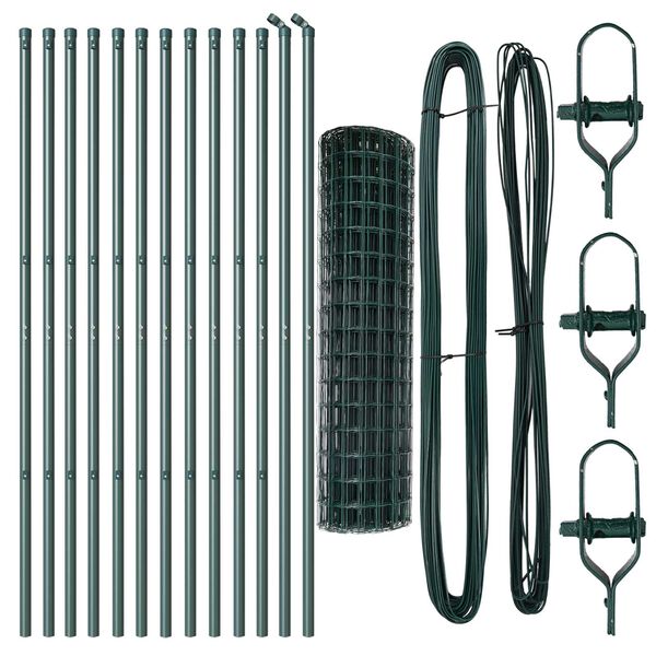 vidaXL Gir&eth;ing me&eth; p&oacute;st Gr&aelig;nn 1,2 x 25 m St&aacute;l