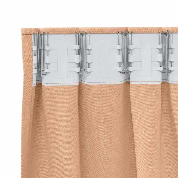 vidaXL Svartgard&iacute;nur me&eth; hringjum 2 pcs L&eacute;tt br&uacute;nt 260 x 140 cm