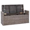 vidaXL Geymslubekkur me&eth; p&uacute;&eth;i me&eth; geymslu Gr&aacute;r 110 x 40 x 50 cm Rattan