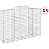 vidaXL Bogadreginn Grj&oacute;tkassi 5 stk. 300x50x200/220 cm Sinkh&uacute;&eth;a&eth; J&aacute;rn