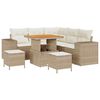 vidaXL Gar&eth;s&oacute;fa sett me&eth; p&uacute;&eth;i 8 pcs Beige og krem p&oacute;l&yacute;rattan