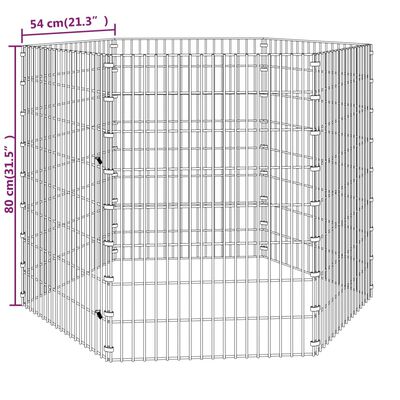 vidaXL Rúmgott Dýrabúr með 6 Hliðum 54x80 cm Sinkhúðað Járn