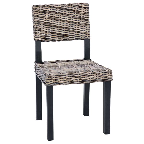 vidaXL Bor&eth;st&oacute;ll 2 pcs Svart &thorn;vott 46 x 55 x 84 cm Kubu rattan
