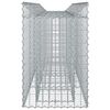 vidaXL Gabion h&aelig;kka&eth; r&uacute;m 2 pcs Silfur 200 x 50 x 80 cm