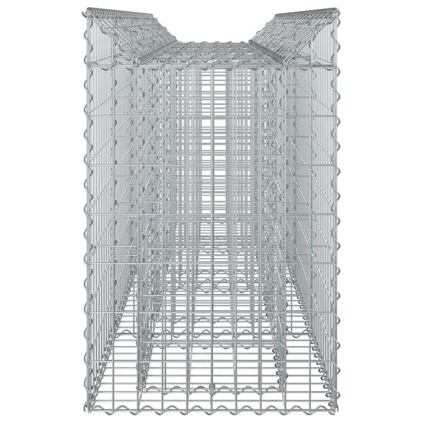 vidaXL Gabion h&aelig;kka&eth; r&uacute;m 2 pcs Silfur 200 x 50 x 80 cm