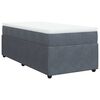 vidaXL H&oacute;lfa&eth; Springr&uacute;m me&eth; D&yacute;nu D&ouml;kkgr&aacute;tt 80x200 cm Flauel