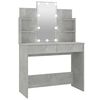 vidaXL Snyrtibor&eth; me&eth; LED-lj&oacute;sum Steypugr&aacute;r 96x40x142 cm