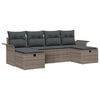 vidaXL Gar&eth;s&oacute;fa sett me&eth; p&uacute;&eth;i me&eth; geymslu 6 pcs Gr&aacute;r p&oacute;l&yacute;rattan