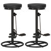 vidaXL Barst&oacute;lar 2 stk. Svart Ekta Geitale&eth;ur