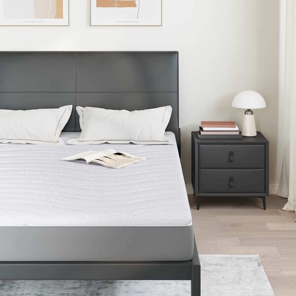 vidaXL D&yacute;nu toppur Hv&iacute;tt 160 x 200 cm Prj&oacute;na&eth;ar efniv&ouml;rur