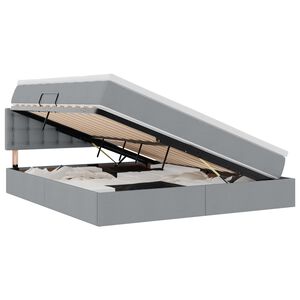 vidaXL R&uacute;m me&eth; geymslur&yacute;mi og LED me&eth; d&yacute;nu Lj&oacute;sgr&aacute;r 180 x 200 cm d&uacute;kur