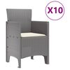 vidaXL Garður borðsett 11 pcs Létt grár og Rjómi Poly rattan og Ál