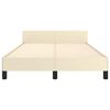 vidaXL Rúmgrind með Höfuðgafli án Dýnu Rjómahvítur 120x200 cm
