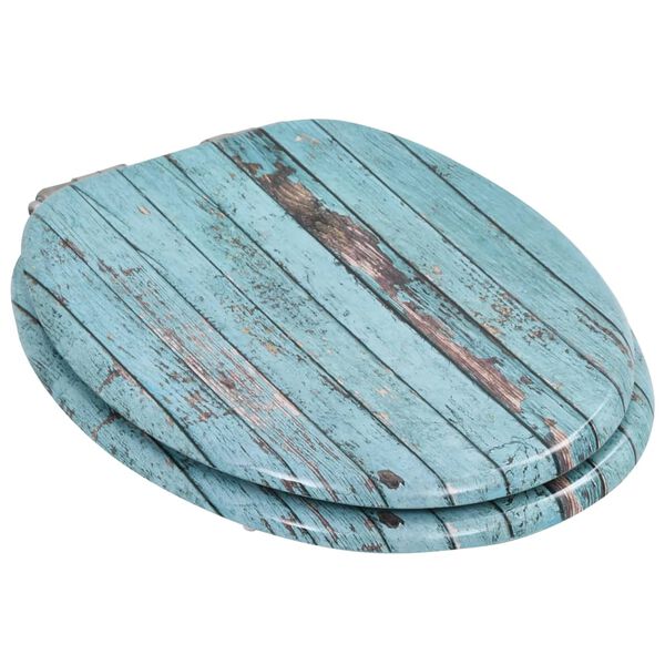 vidaXL WC Salernisseta með Mjúklokun MDF Áprentun af Veðruðum Viði