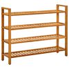 vidaXL Sk&oacute;rekki me&eth; 4 Hillum 100x27x80 cm Gegnheil Eik
