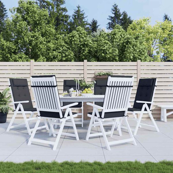 vidaXL Sessur fyrir St&oacute;la me&eth; H&aacute;u Baki 6 stk. Svartur Oxfordefni