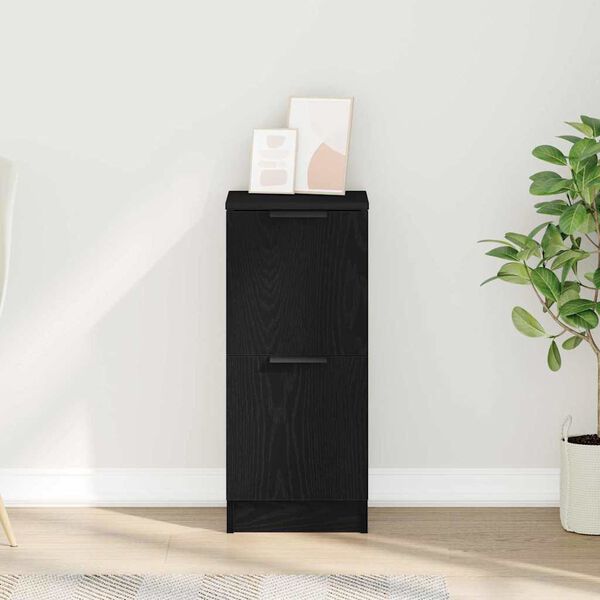 vidaXL Viðbeinteyfla Svört eik 30 x 30 x 70 cm Samsettur viður