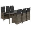 vidaXL 7 Hluta B&iacute;str&oacute;sett me&eth; Sessum Gr&aacute;tt P&oacute;l&yacute;rattan