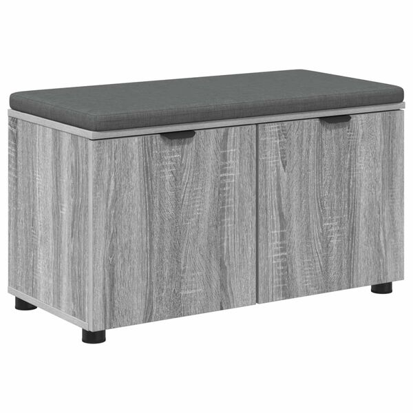 vidaXL Hallarbekk me&eth; p&uacute;&eth;i me&eth; geymslu Gr&aacute;r Sonoma 80 x 46 x 46 cm