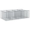 vidaXL Gabion h&aelig;kka&eth; r&uacute;m 2 pcs Silfurlitur