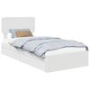 vidaXL Geymslu R&uacute;m me&eth; h&ouml;fu&eth;gafl Hv&iacute;tt 90 x 190 cm Samsettur vi&eth;ur