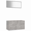 804804 vidaXL 2 Piece Bathroom Furniture Set Concrete Grey Chipboard