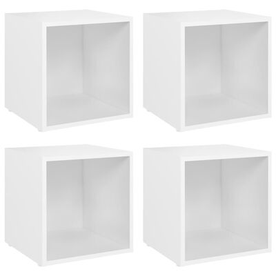 805500 vidaXL TV Cabinets 4 pcs White 37x35x37 cm Chipboard