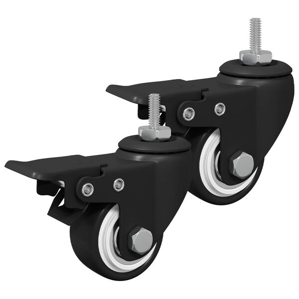 vidaXL Hj&oacute;l 2 pcs Svartur M6 x 37 mm Eir&eth; og nylon