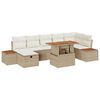 vidaXL Gar&eth;s&oacute;fa sett me&eth; p&uacute;&eth;i 8 pcs Drapplita&eth;ur p&oacute;l&yacute;rattan