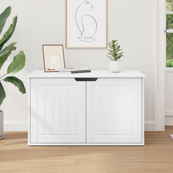 vidaXL Katta h&uacute;s Hv&iacute;tt 85 x 55 x 50,5 cm Samsettur vi&eth;ur