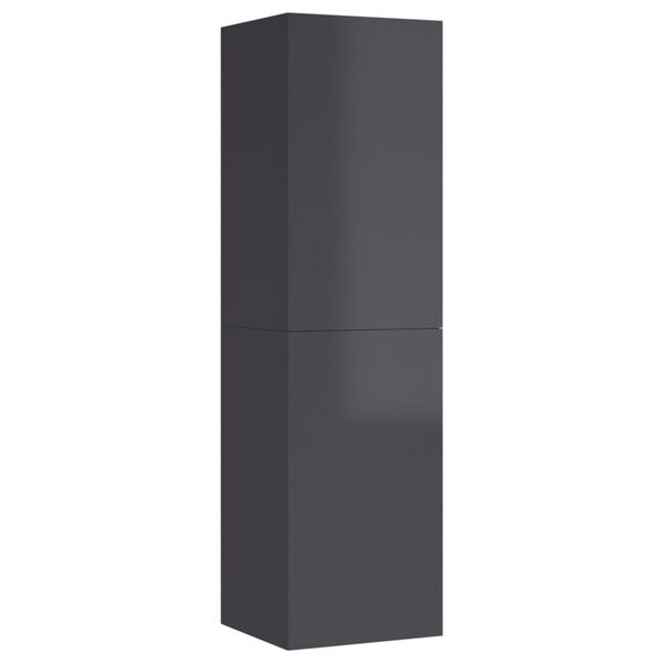 vidaXL Sj&oacute;nvarpssk&aacute;pur H&aacute;glans Gr&aacute;r 30,5x30x110 cm Samsettur Vi&eth;ur