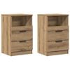 vidaXL n&aacute;ttbor&eth;ssk&aacute;par 2 stk Artisan Oak 40x36x65 cm Hanna&eth;ur vi&eth;ur