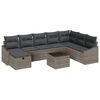 vidaXL Gar&eth;s&oacute;fa sett me&eth; p&uacute;&eth;i me&eth; geymslu 9 pcs p&oacute;l&yacute;rattan